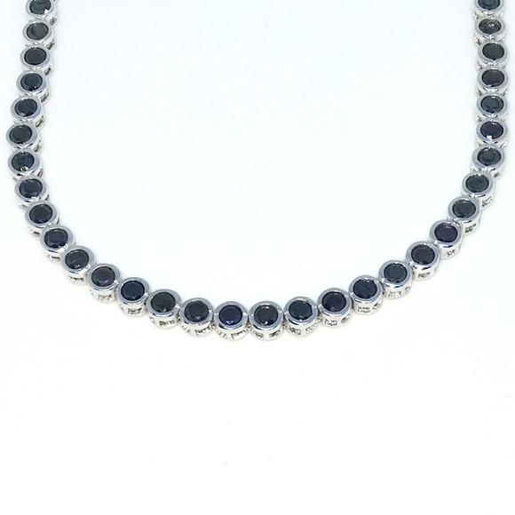 Bezel Basket Large Round Black CZ Tennis Bracelet